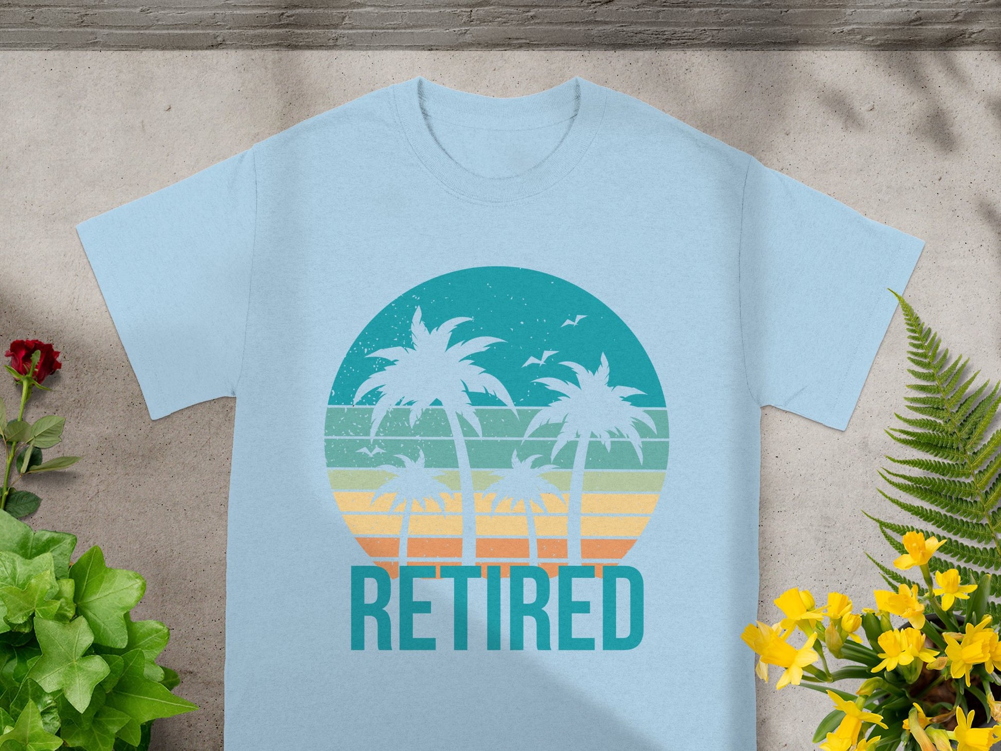 Retired Palm Trees Sunset Graphic Short Sleeve T-shirt product