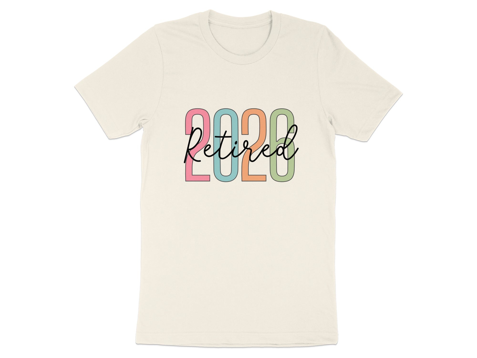 Retired 2020 Colorful Design Graphic T-shirt