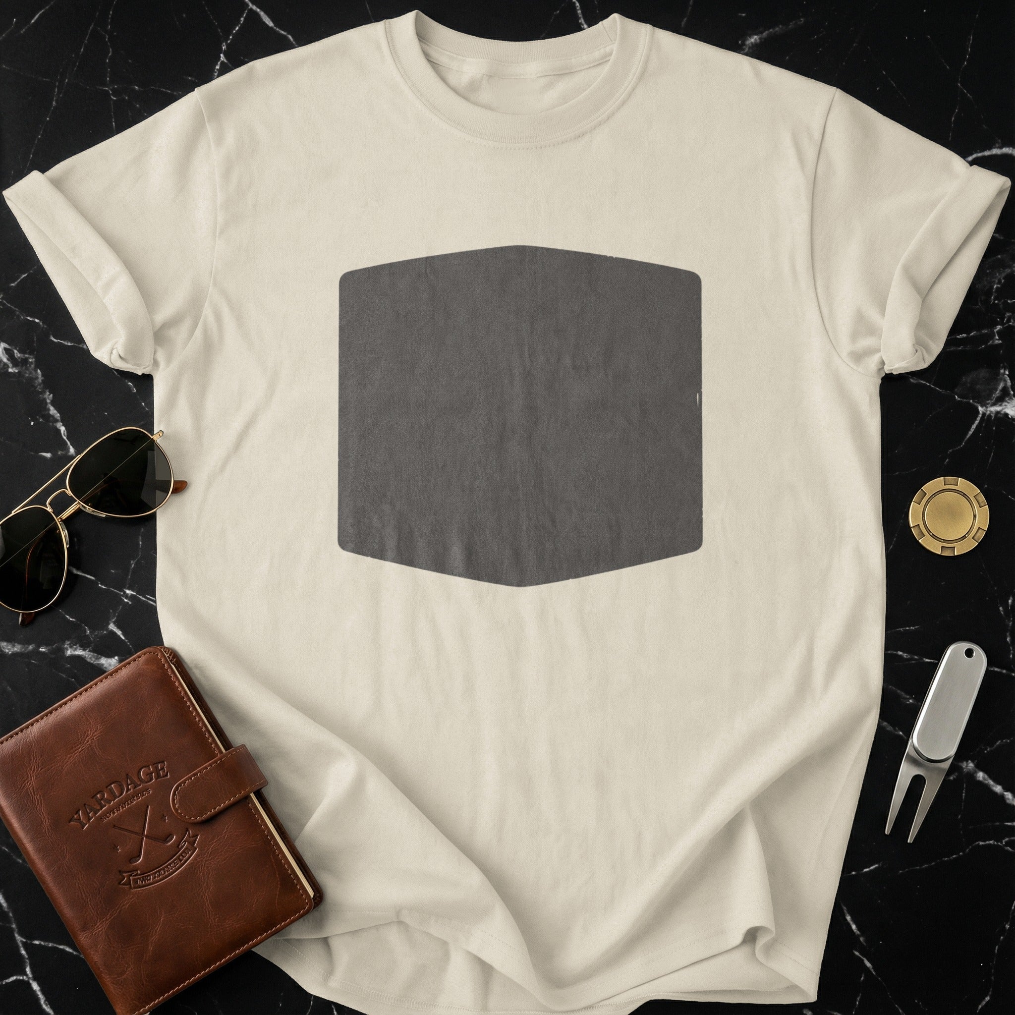 Stylish Beige T-Shirt with Dark Grey Hexagon Print