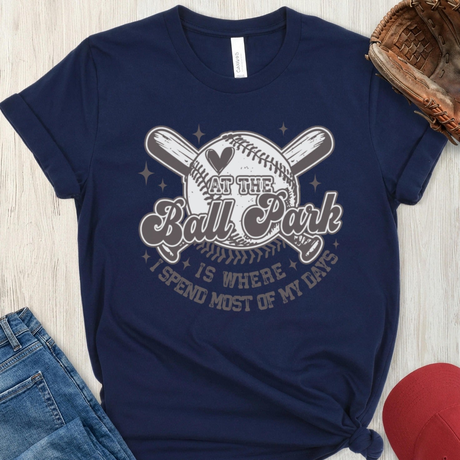 At The Ball Park Is Where I Spend Most Of My Days t-shirt