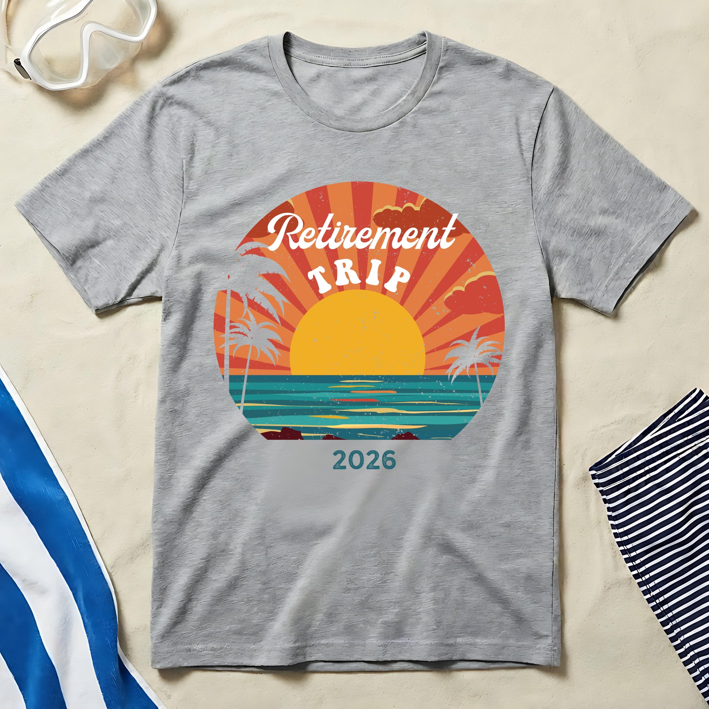 Retirement Trip 2026 Sunset Beach Graphic T-Shirt