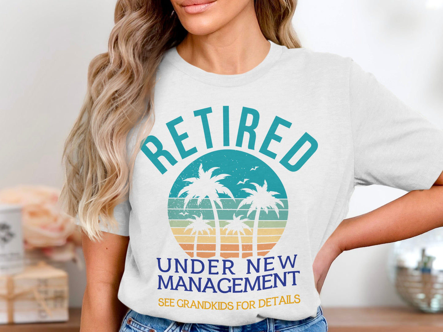 Retired Under New Management Grandkids Graphic T-shirt product