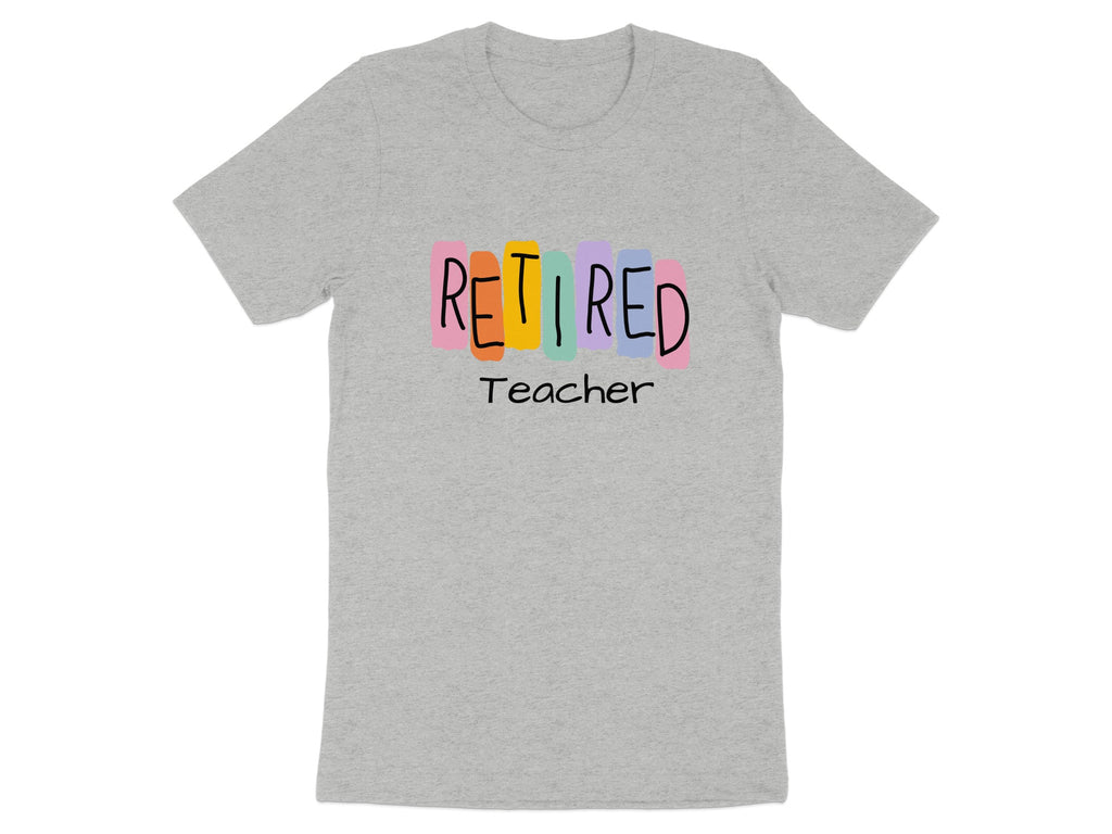 Colorful Retired Teacher Graphic T-Shirt for Teachers
