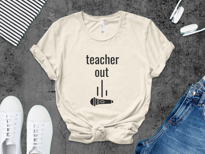 Teacher Out Microphone Graphic Tee Shirt product type
