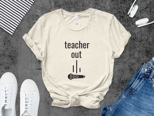 Teacher Out Microphone Graphic Tee Shirt product type