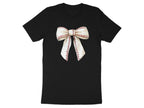 Black Tshirt Baseball Stitch Bow Graphic product type