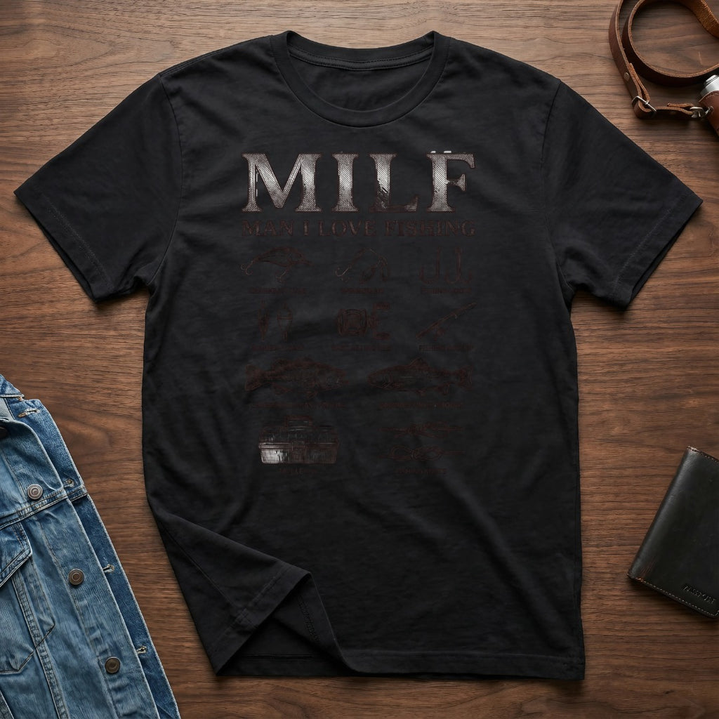 MILF Man I Love Fishing Funny Graphic Tee