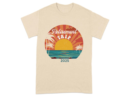 Sunset Palm Trees Retirement Trip 2025 T-Shirt product type