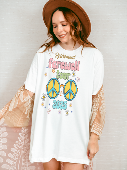 Retirement Farewell Tour 2025 Peace Sunglasses T-Shirt